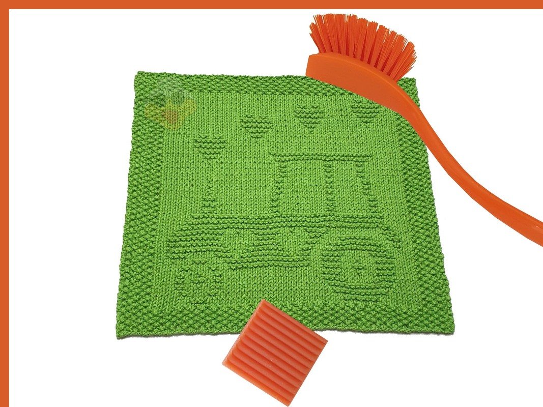 Trecker Spültuch Waschlappen „ Traktor für echte Männer “ Anleitung einfach