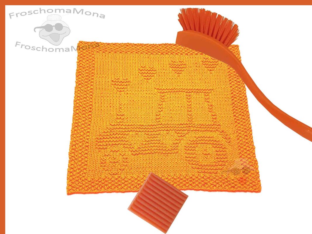 Trecker Spültuch Waschlappen „ Traktor für echte Männer “ Anleitung einfach - Bild 4