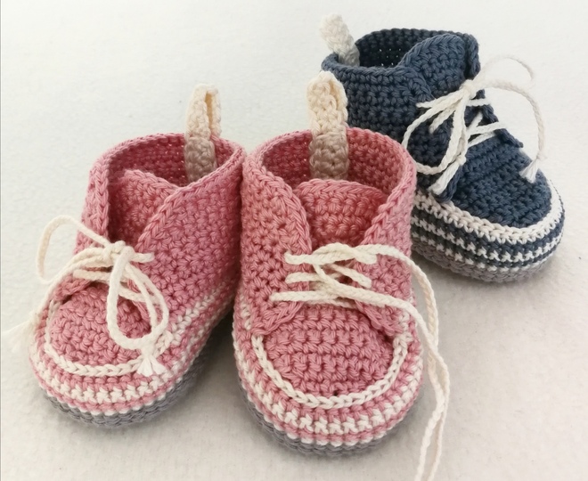 Häkelanleitung Babyschuhe: Baby Sneaker "Basic" - in 3 Größen