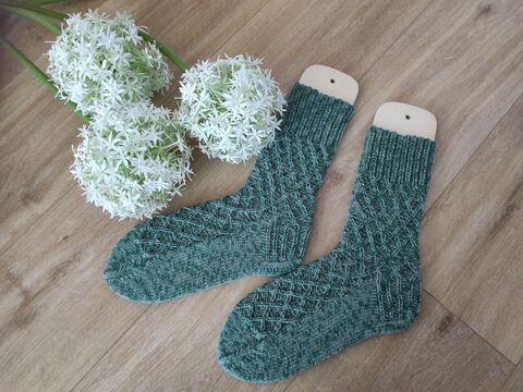 Socken mit Gittermuster in Gr. 40