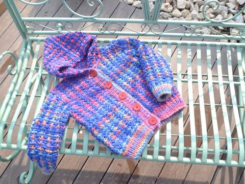 Strickanleitung * Kinder Kapuzenjacke * Uni *