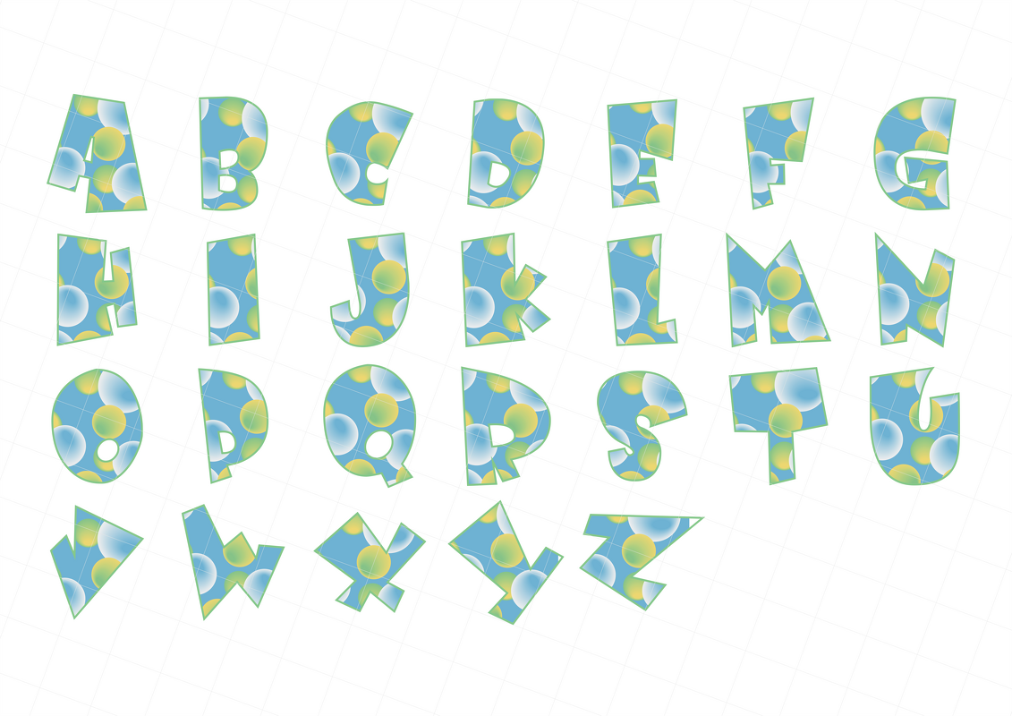 Scrapbooking Ephemera  digital Paper Alphabet Buchstaben ABS groß und klein - Bild 3