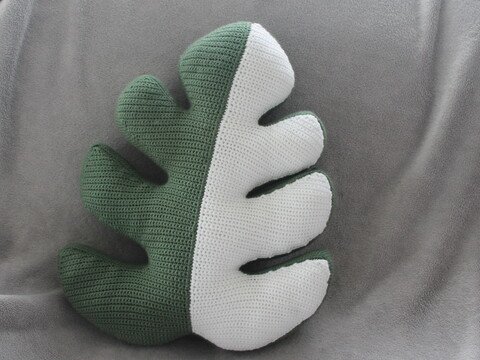 Monstera Kissen Häkelanleitung