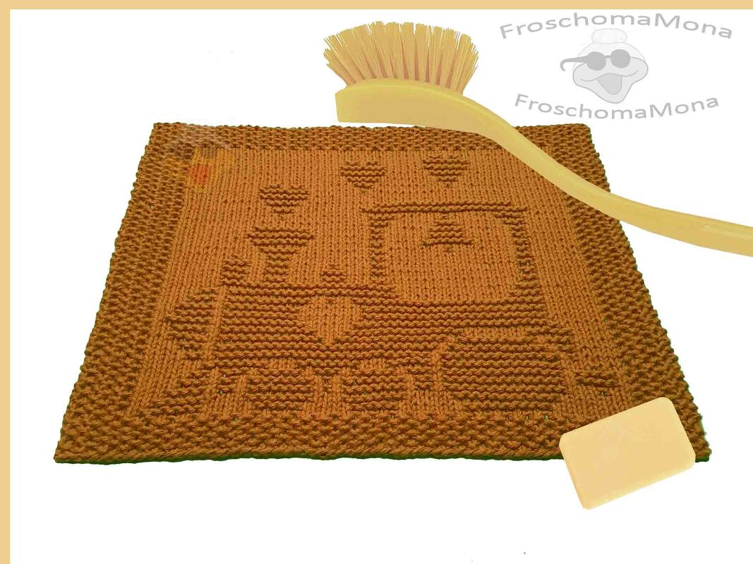 Lokomotive Eisenbahn Spültuch Waschlappen „ Lok für echte Kerle “ Anleitung - Bild 3