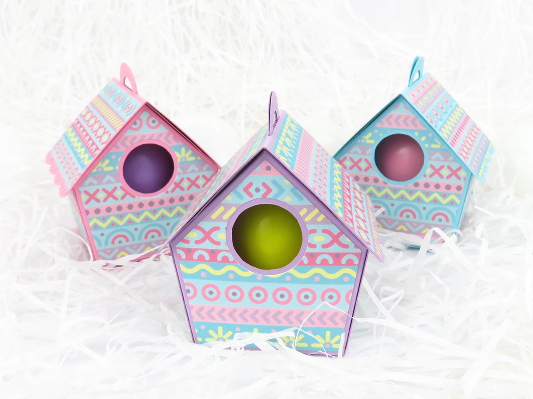 Osterei-Verpackung – Vogelhäuschen – Bastelanleitung und Vorlagen