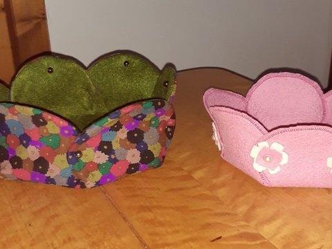 Schnelles Körbchen – aus „Blütenblättern“- Nähanleitung für zwei Größen