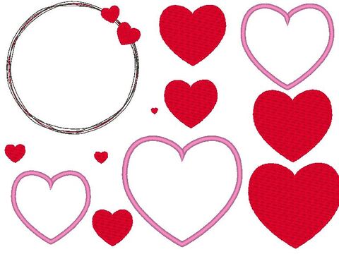 Herz Liebe Stickdatei Button