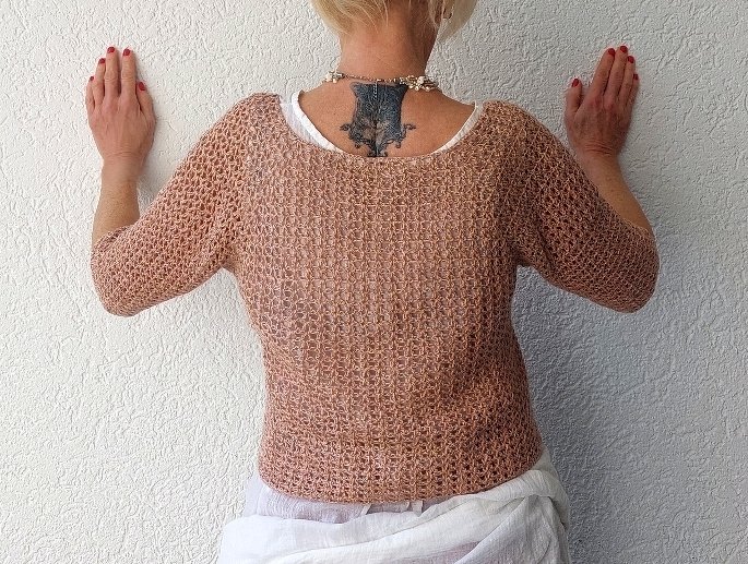 Shirt, Sommerpulli, Netzshirt "Liebelei", RVO, alle Größen - Bild 6