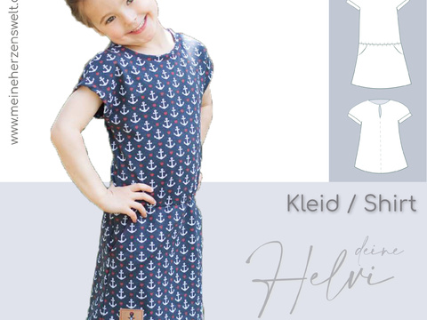 Kleid/Shirt Kinder – E-Book Schnittmuster Gr. 74-128 – Helvi Kids