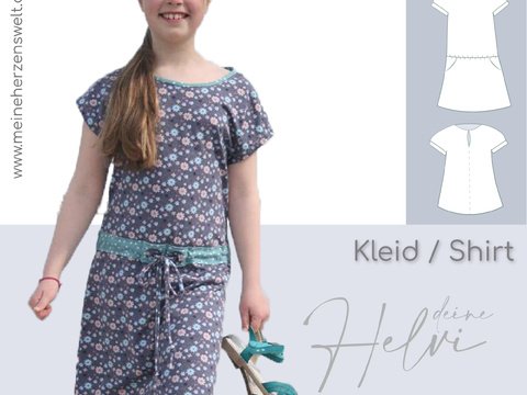 Kleid/Shirt Kinder – E-Book Schnittmuster Gr. 134-176 – Helvi Teens