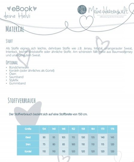Kleid/Shirt Kinder – E-Book Schnittmuster Gr. 134-176 – Helvi Teens