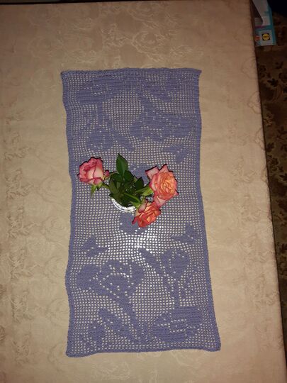 Tischläufer Frühling "Krokusse" lange Version Häkelanleitung