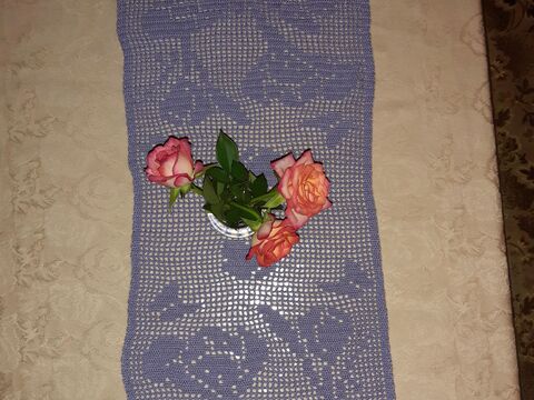 Tischläufer Frühling "Krokusse" lange Version Häkelanleitung