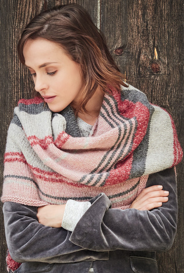 Strickanleitung: Asymmetrisches Tuch mit Streifen
