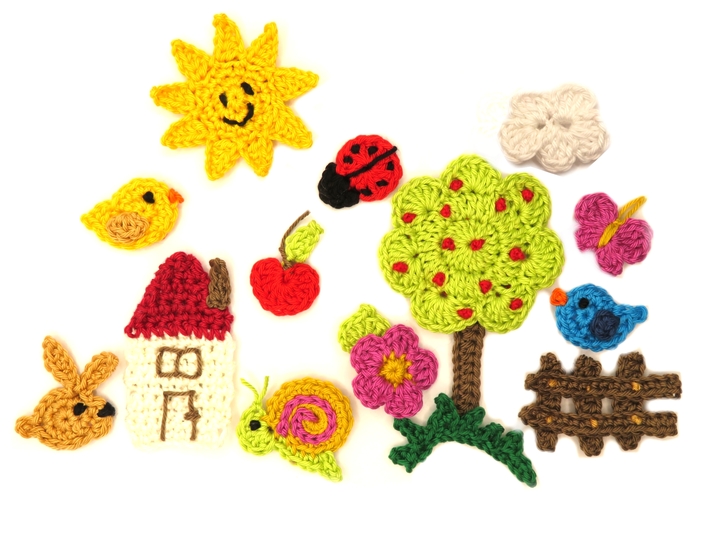 Tree Set 02 Crochet Applique