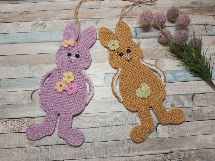 Häkelanleitung "Hasi-Aufhänger" (Wand/Tür/Fensterhänger/ Blumenstecker)