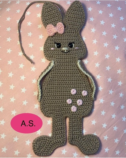 Häkelanleitung "Hasi-Aufhänger" (Wand/Tür/Fensterhänger/ Blumenstecker)