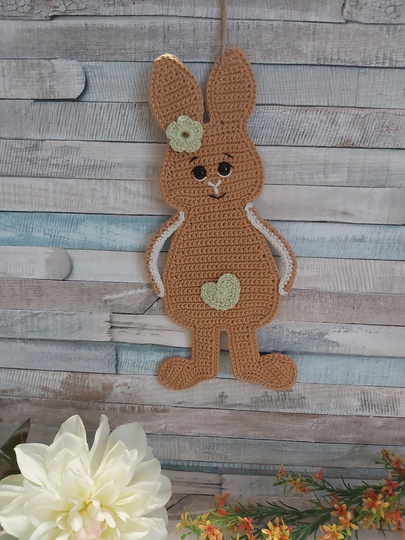 Häkelanleitung "Hasi-Aufhänger" (Wand/Tür/Fensterhänger/ Blumenstecker)