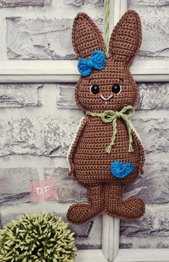 Häkelanleitung "Hasi-Aufhänger" (Wand/Tür/Fensterhänger/ Blumenstecker)