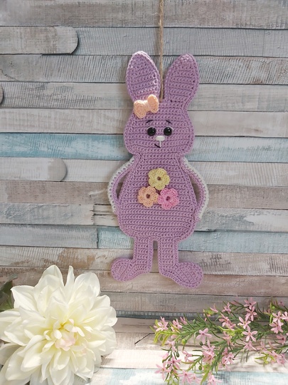 Häkelanleitung "Hasi-Aufhänger" (Wand/Tür/Fensterhänger/ Blumenstecker)