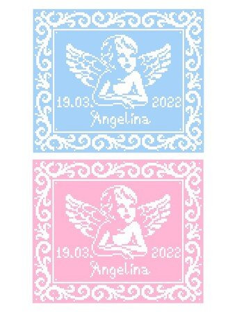 ANGEL with NAME & DATE - pattern for c2c crochet blanket