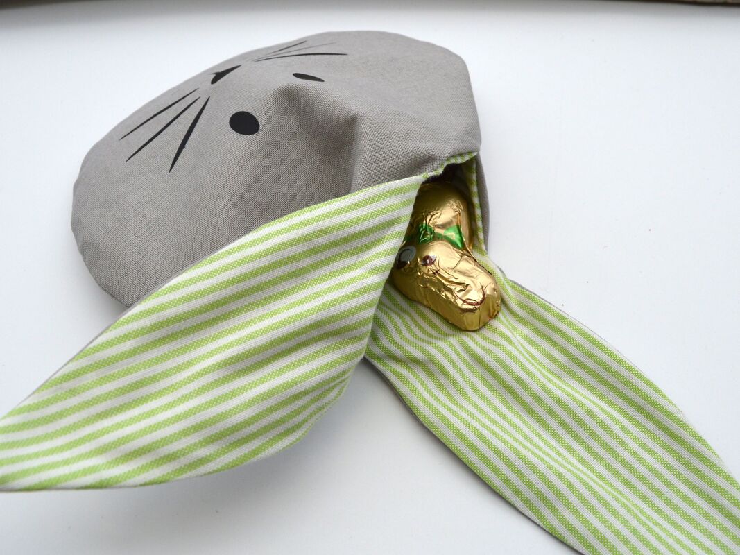 Nähanleitung Osterbeutel Hasenbeutel mit Stickdatei und Plotterdatei