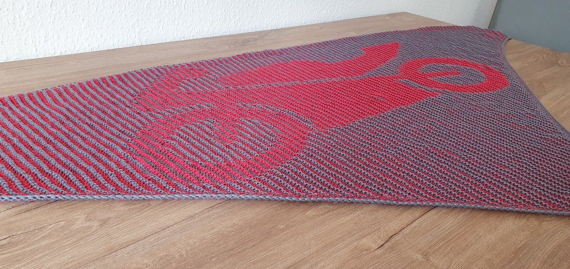 Motorcycle, Shadow Knitting, Illusion Knitting, Motif Shawl