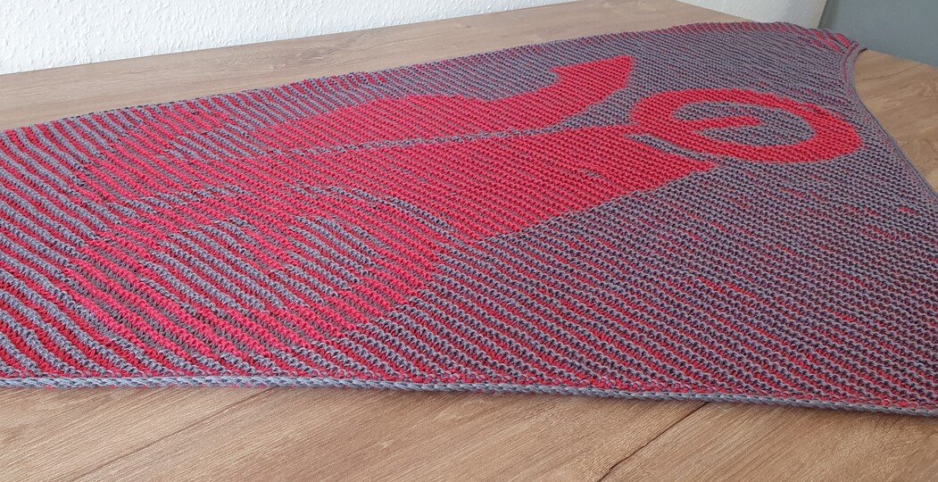 Motorcycle, Shadow Knitting, Illusion Knitting, Motif Shawl