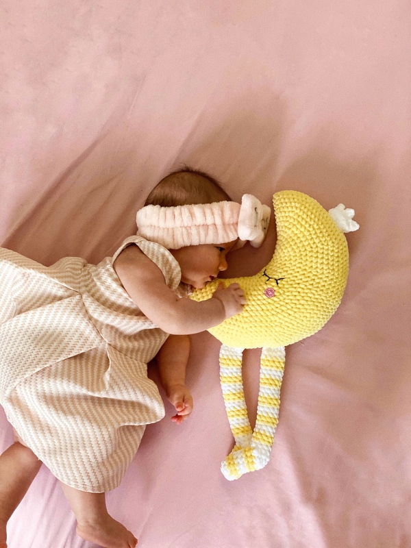 Easy crochet amigurumi Pattern of plush pillow Moon for kids room(PDF file)