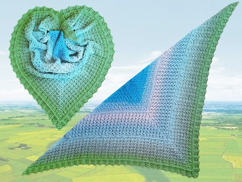 Häkelanleitung dichtes Dreieckstuch Mix Sticks