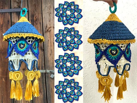 Lampion häkeln: Kleiner PFAU