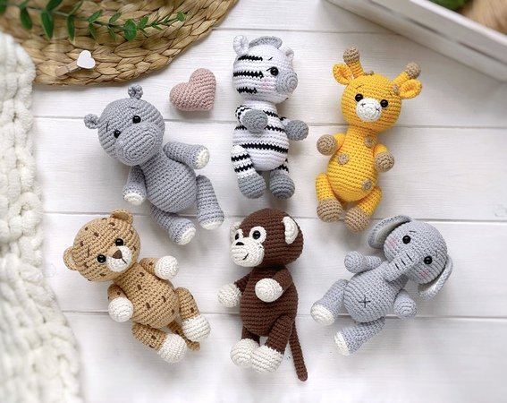 Amigurumi Crochet Safari Babies Kit