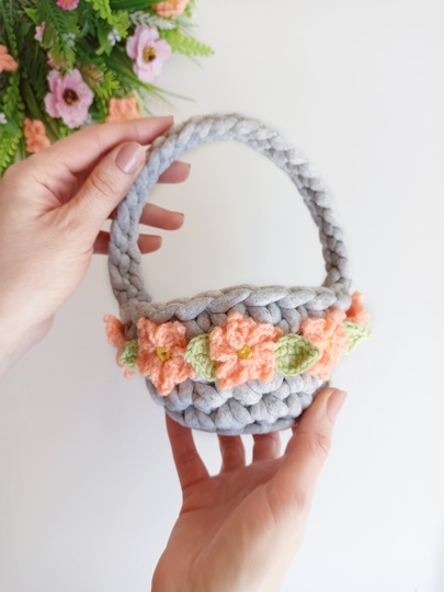 Crochet basket pattern, Easter basket beginner crochet pattern