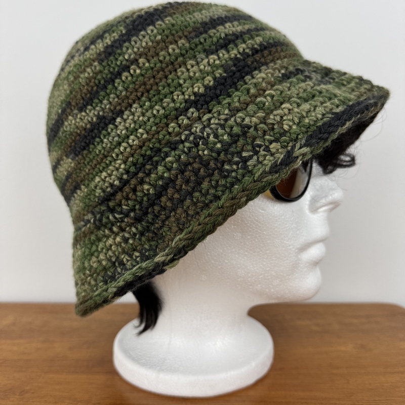 Crochet Bucket Hat PATTERN, camouflage or stripe, easy beginner - Image 6