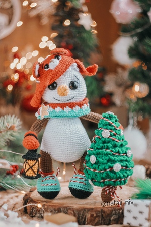 Snowman crochet pattern reinder Christmas English Amigurumi Handmade