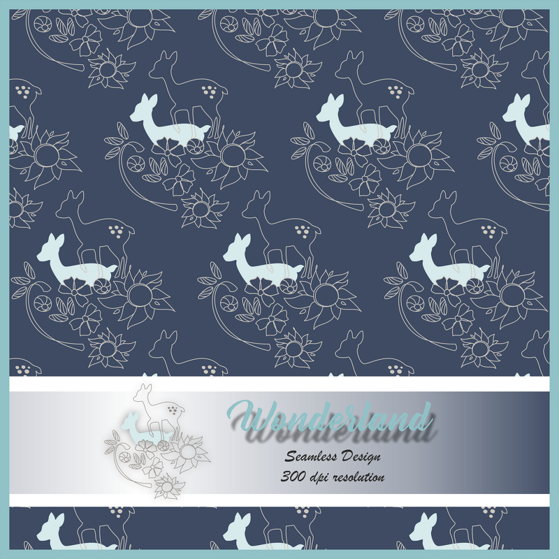 Digital Papier nahtlos Motiv Reh Scrapbooking Wallpaper blue