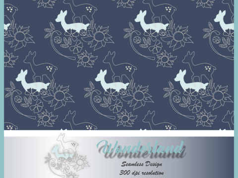 Digital Papier nahtlos Motiv Reh Scrapbooking Wallpaper blue