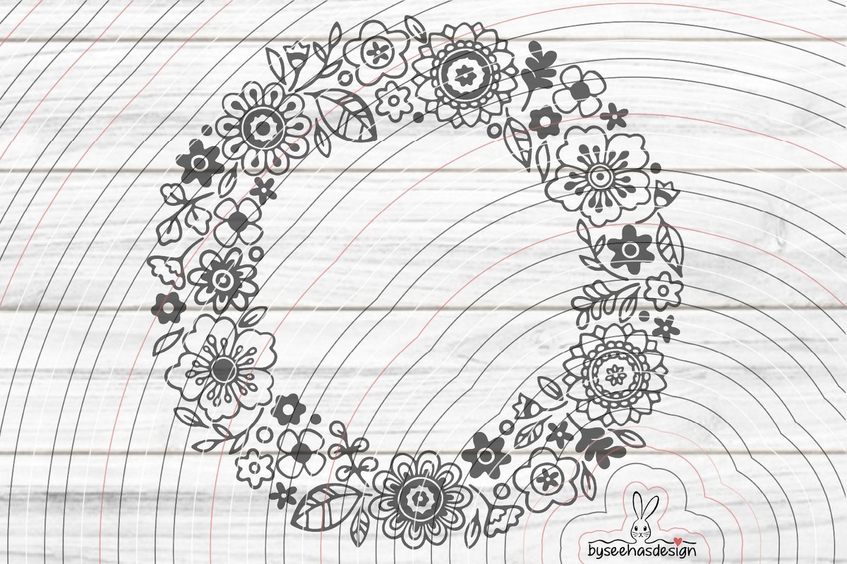 Blumen Kranz Plotterdatei SVG DXF - Bild 2