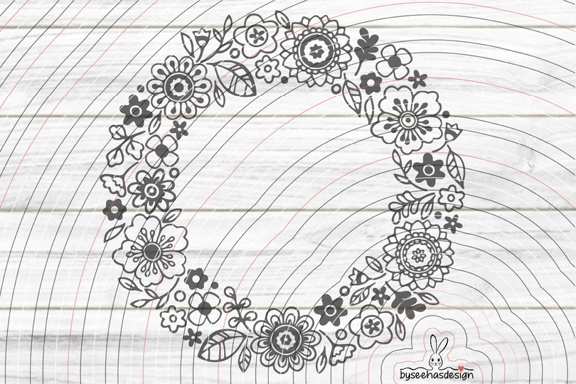 Blumen Kranz Plotterdatei SVG DXF