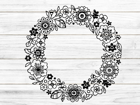 Blumen Kranz Plotterdatei SVG DXF FCM