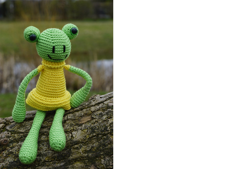 Amigurumi Häkelanleitung für das Froschmädchen Linda