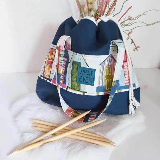 Projekttasche Pam mit Schnittmuster zum Ausdrucken