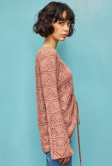 Strickanleitung: Leichter Lacepulli mit Raffung