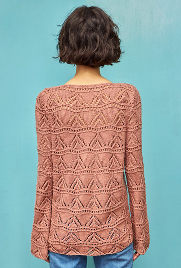 Strickanleitung: Leichter Lacepulli mit Raffung