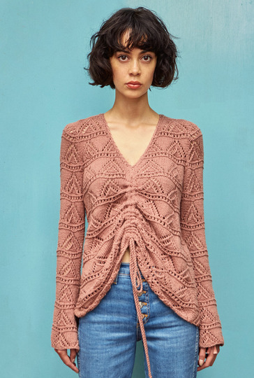 Strickanleitung: Leichter Lacepulli mit Raffung