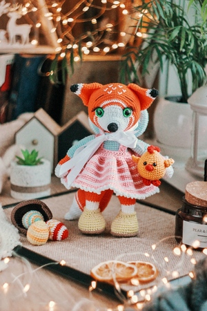 Fox crochet pattern animals English Amigurumi toy Handmade