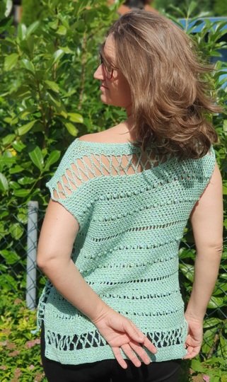 Seafoam PonShirt - Häkelponcho und Shirt in einem