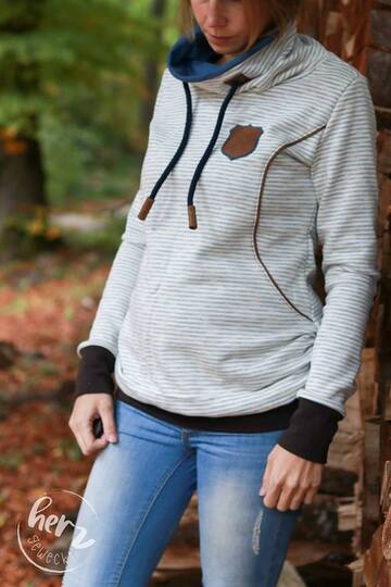 Sweatjacke/ Hoodie Damen – E-Book Schnittmuster Gr. 32-58 – Nanuc