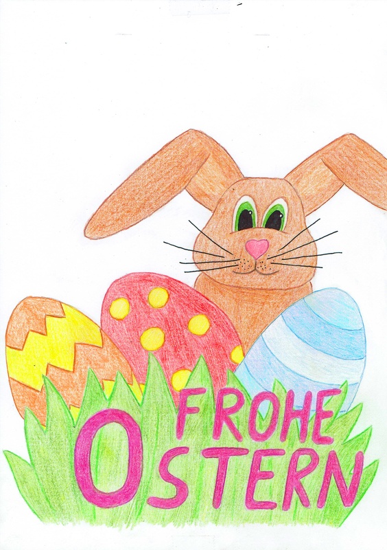 Niedlicher Osterhase mit Ostereiern - Ausmalbild - Bild 2