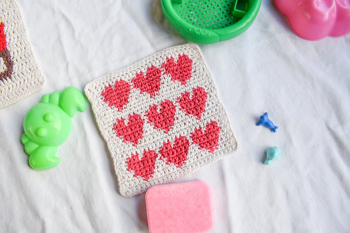 Crochet Pattern Heart Washcloth - Image 5